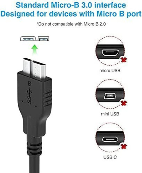 Darahs Lightning Cable A m Micro USB Cable (30 CM) for External  HD WD My Passport Seagate Expansion - Main Image