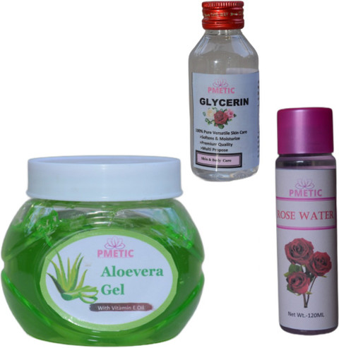 pmetic 100Ml Glycerin, 200GM Aloe Vera Gel, 100ML Rose Water For Skin Man &  Woman - Price in India, Buy pmetic 100Ml Glycerin, 200GM Aloe Vera Gel,  100ML Rose Water For Skin
