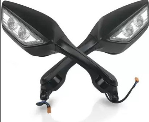 merci　10 SPEEDZONE Mirror with LED Turn Light For Kawasaki Ninja ZX-10-R