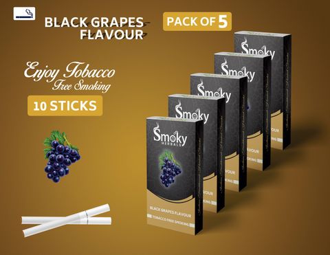 grape flavour cigarette Smoky Herbals Black Grapes Flavour 100% Tobacco & Nicotine Free Cigarette -  (50 Sticks) Smoking Cessations Price in India - Buy Smoky Herbals Black Grapes  Flavour 100% Tobacco & Nicotine Free Cigarette
