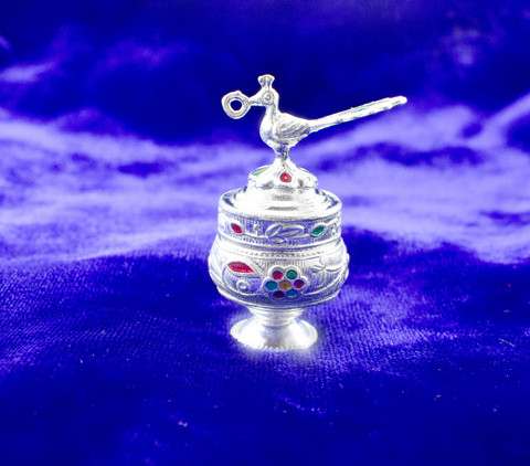 KMJ Pure Silver(chandi) sindoor-dani/Box for Womens, kumkum Box