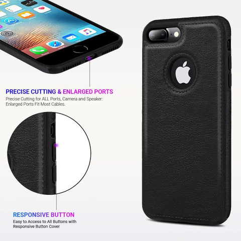 ClickAway Back Cover for Apple Iphone Plus PU Leather Flexible