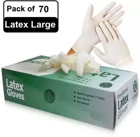 DM Eco Disposable Examination Latex Medical Hand Gloves Large Size Latex,  Nitrile, Rubber Examination Gloves
