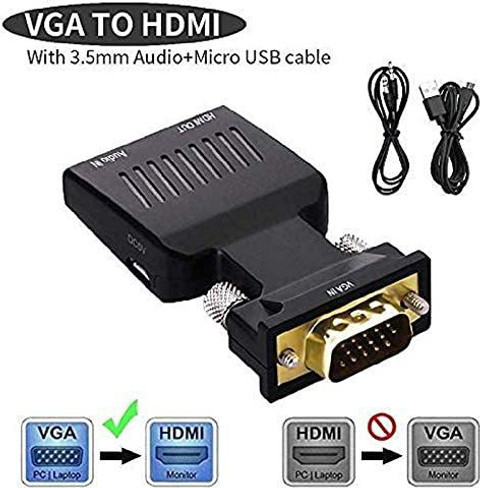 KIDDILY TV-out Cable VGA to HDMI VGA2HDMI Adapter Converter with