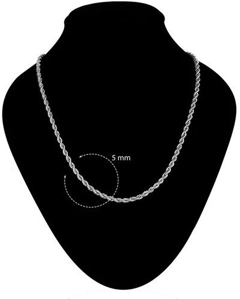 Rope Chain Men's Stainless Steel Neck Chains Zebisco Stylish