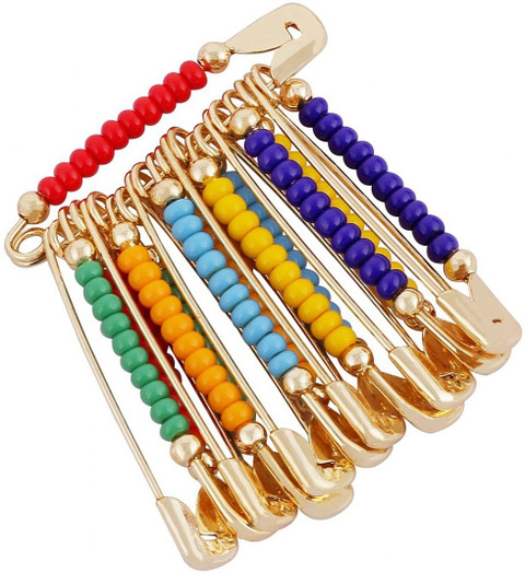THANU'S CRAFT Saree Safety Pin New Design Colourful Beads Sadi