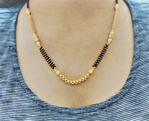 LA MESKEY designer aand fancy short mangalsutra for women in matte