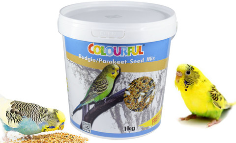 colourful Natural Healthy Premium Birds Food |Budgie/Parakeet Seed Mix  1kg Free 200g Nuts kg Dry Adult Bird Food