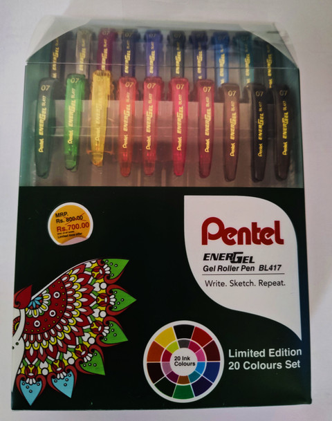 PENTEL Energel 20 Ink Colours Roller Gel Pen