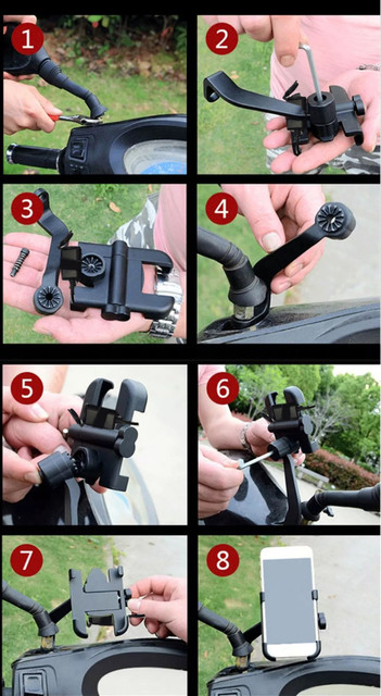 Pious Aluminum Alloy Mobile Phone Holder Motorcycle Bike Handlebar