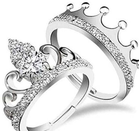 AV PLAST COUPLE RING KING QUEEN RING SET GIFT FOR LOVERS Alloy