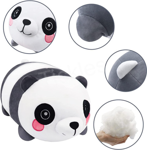 Tickles Super Soft Stuffed Plush Long and Round Animal Panda