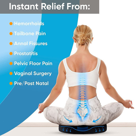 CURASIA Donut Seat Cushion Pillow – Pain Relief for Hemorrhoids