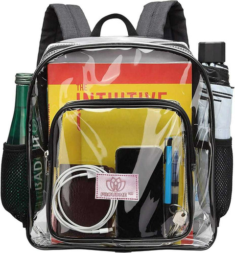 PROUDME Transparent School Backpack Waterproof Backpack for Work