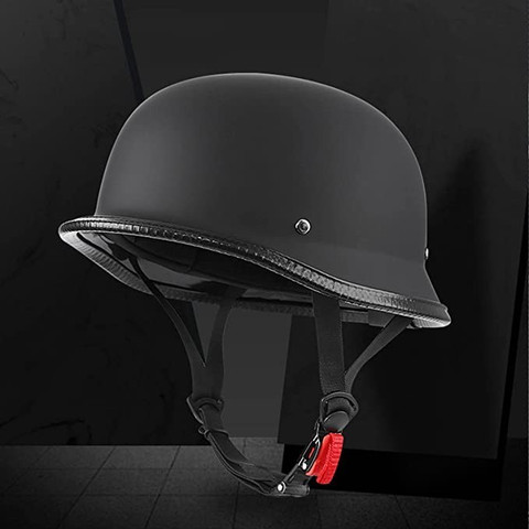 Nutech German Retro Style World War Inspired Half Helmet (DULL BLACK)  Motorbike Helmet