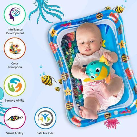 ONLINEZONE Tummy Time Water Mat for Babies to Play Water Bed for Kids Age  3-12 Month Baby Mat Bunk
