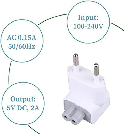 Wintrox Indian Style/EU Plug Adapter Duck Head for Power Adapters of Apple  MacBook W Adapter
