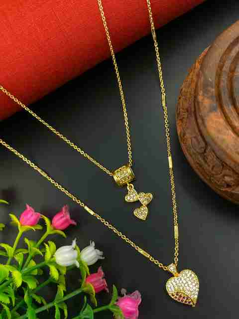 VPCREATION Exclusive Micro Gold Plated American Diamond Necklace