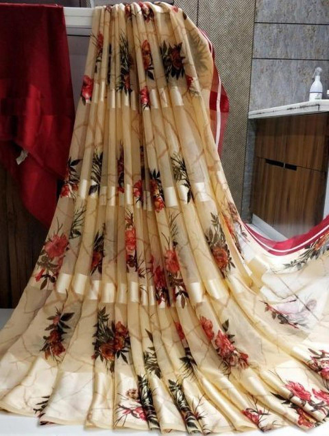 Hensi sarees shop Checkered Sambalpuri Chiffon, Art Silk Saree