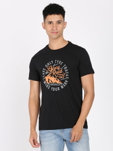 Wrangler Graphic Print Men Crew Neck Black T-Shirt Buy Wrangler