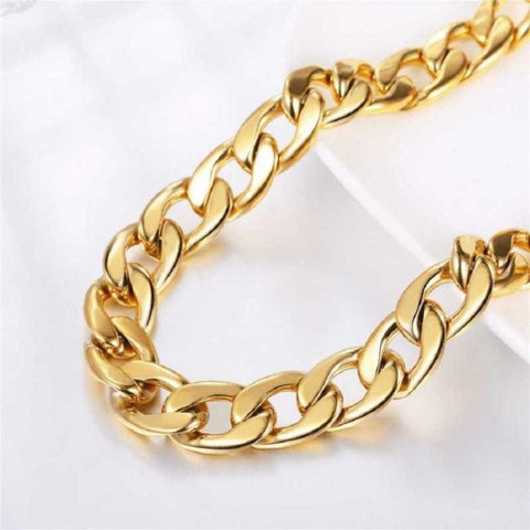 Syfer 24K Gold Plated Chain for Boys and Girls High Polish Gold