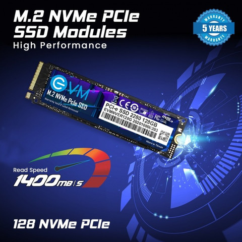 EVM 128GB NVME PCIE SSD 128 GB Laptop, Desktop Black PCIe NVMe