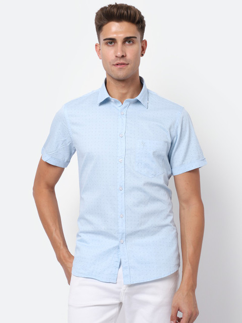 CANTABIL Men Printed Casual Light Blue Shirt Buy CANTABIL Men