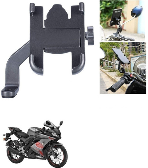 Qiisx Mirror Fitting Metal Mobile Holder For Yamaha YZF R15 Ver