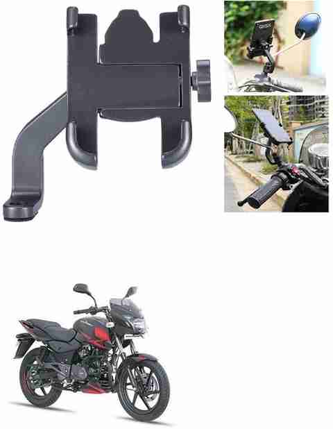 Qiisx Mirror Fitting Metal Mobile Holder For Bajaj Pulsar 150 Bike