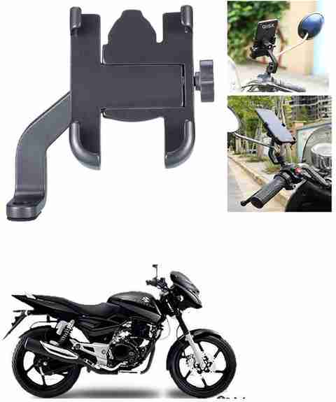 AutoGnix Mirror Fitting Metal Mobile Holder For Bajaj Pulsar 150 DTS-i Bike  Mobile Holder