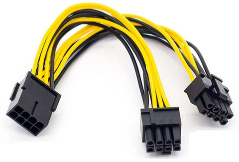 LipiWorld Pin Female to Dual Pin (6+2) Male PCI-e PCI Express