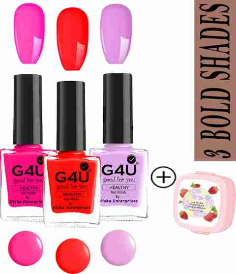 G4U Nail Polishes 3 Indian Bold Shades Nail Paints Set