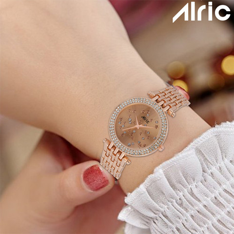 ALRIC Girls Watches Elite Girls Watch Diamond Studded Rose Gold