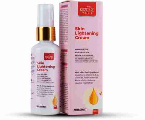 glutathione rosehip and kojic acid Kozicare Plus Skin Lightening Cream with 2.5%, 1%, Vitamin C 2%, Vitamin A, Carrot Oil 0.5%, Oil 0.5%, Arbutin 1.5%, Mulberry 0.5%, Licorice 2% & Niacinamide 1% Triple Actives | Kojic Acid