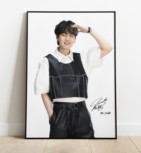 BTS SUGA AUTOGRAPH POSTER FOR BTS BANGTAN BOYS FANS Paper Print