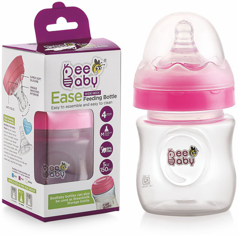 Beebaby Ease Wide Neck Baby Feeding 100 BPA (Pink) 150 ML  150 ml