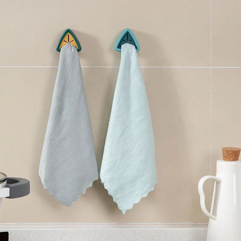 JRD Pcs Self Adhesive Dish Grabber Kitchen Towel Hook Wall Mount Hanger  Green, White, Pink, Blue Towel Holder