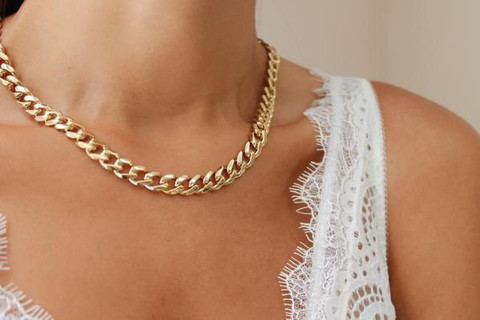 OCTAGON HUB Necklace Gold Choker chain Necklaces for Women and