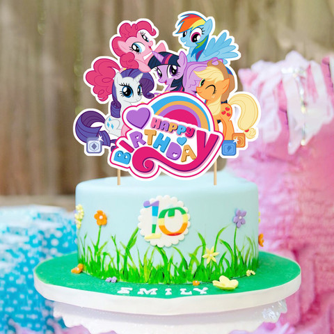 ZYOZI My Little Girl Birthday Party Supplies, 1pc Cake Toppers for