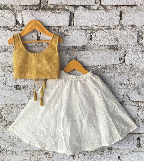 Charan Kanya Baby Girls Casual Top and Skirt Set