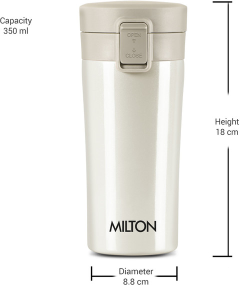 MILTON Thermosteel Coffee, 350 ml, Cream Hot Cold Flask Soup Flask  Tea Stainless Steel Coffee Mug