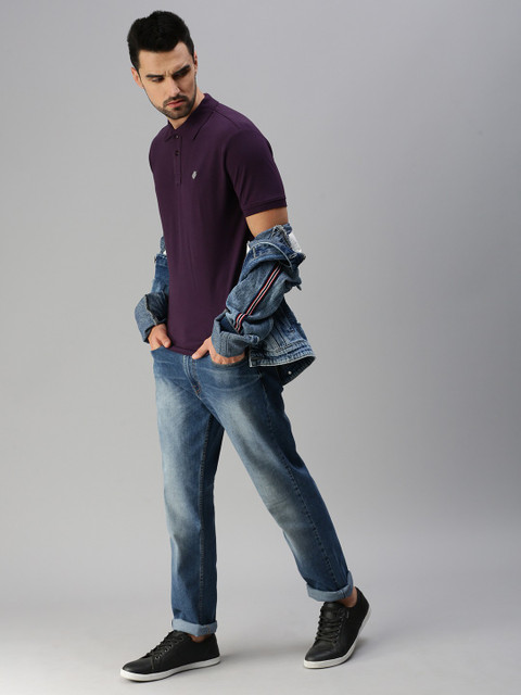 ONN Solid Men Polo Neck Purple T-Shirt Buy Purple ONN Solid Men