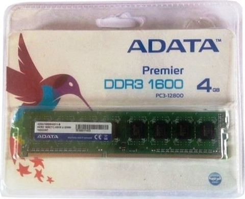 ADATA Premier DDR3 4 GB PC DRAM (AD3U1600W4G11-B/AD3U1600W4G11-R