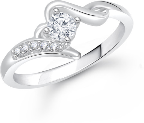 MEENAZ Meenaz Jewellery Diamond Silver Solitaire Rings for Girls Women  Girlfriend Wife Couples Valentine Gifts Birthday gifts Love Jewellery for 