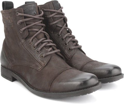 LEVI'S New York Lace Men Boots For Men Buy Brown Color LEVI'S