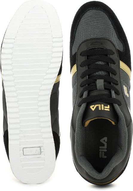 Mens Sneaker Fila Shoes Black And Gold FILA Hacker Sneakers
