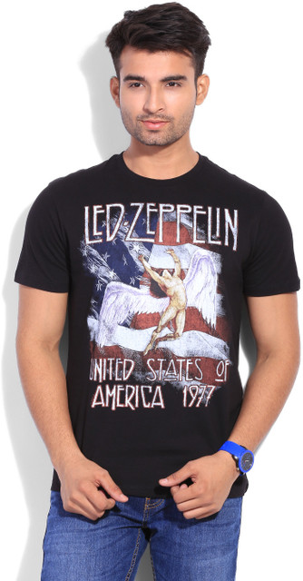 T-shirt Led Zeppelin Noir 100% Coton - Coupe Regular, Taille S à XL, Neuf Sans étiquette