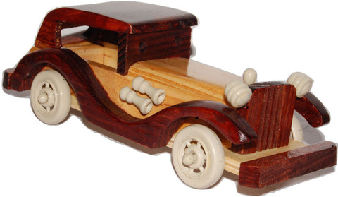 Kfore 10 Inch Classic Vintage Wooden Toy Car 10 Inch Classic