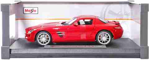 Silver Mercedes Benz SLS AMG Roadster 1/24 Scale Diecast Model by Mais