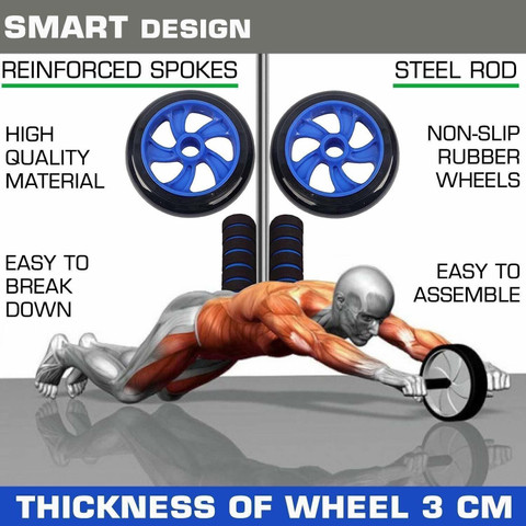 Rouleau Abdominal (ab Wheel) Pour Renforcement Musculaire Du Core - Diamètre 34 Cm - NEUF